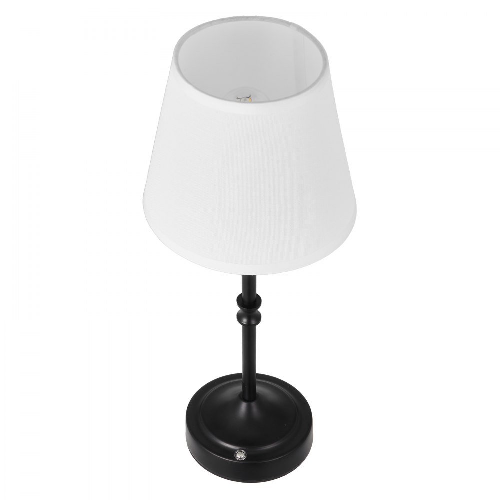 VEVOR Bezprzewodowa lampa stołowa z kloszem z tkaniny i wbudowanym akumulatorem 5200 mAh, lampa biurkowa (16 x 16 x 40 cm), ściemnialna (3 poziomy), lampa stołowa do baru, czarna