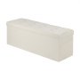 Puf VEVOR składany ze schowkiem (prostokątny), podnóżek z kieszeniami bocznymi, składany, wyściełany stołek, nośność do 299,37 kg, 11 x 38 x 38 cm, do salonu, sypialni, przedpokoju, beżowy