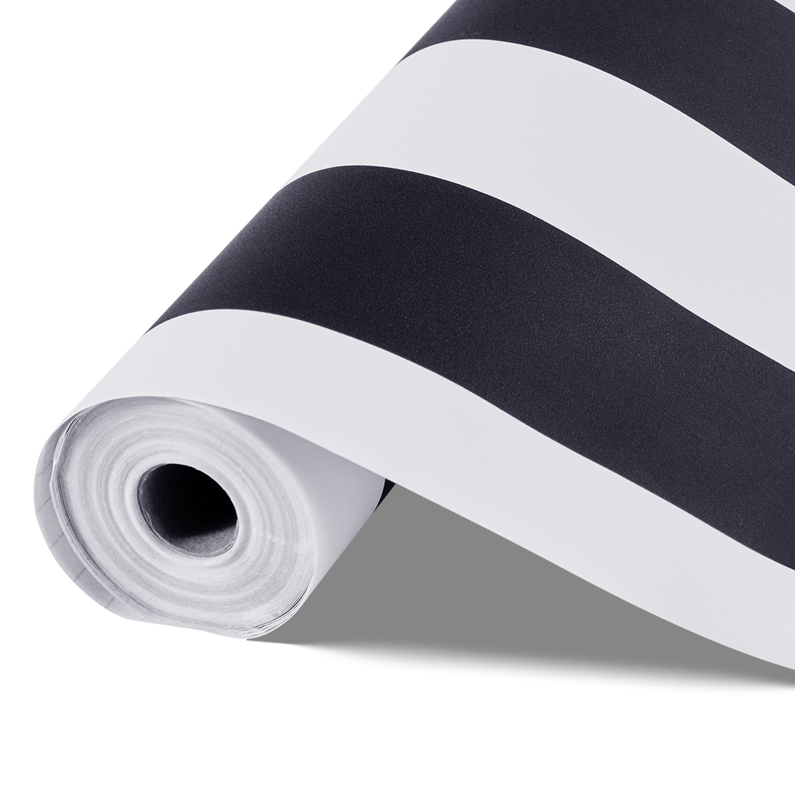 Tapeta samoprzylepna VEVOR, 45 cm x 15 m, tapeta ścienna, folia samoprzylepna w czarno-białe paski, wodoodporna, folia meblowa, dekoracyjna rolka winylowa do sypialni, kuchni, biura, łazienki