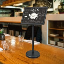 Stojak informacyjny VEVOR 11" x 17" Regulowany pionowy i poziomy stojak na plakaty, wytrzymały stojak podłogowy na tabliczki z okrągłą podstawą do wyświetlaczy, reklamy i użytku na zewnątrz, czarny
