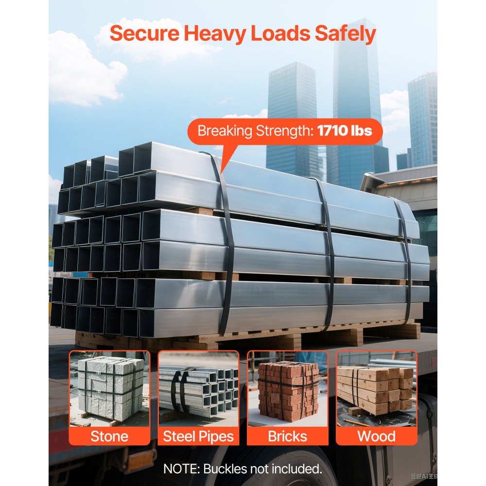 VEVOR Steel Strapping Coil, 19 mm x 0.55 mm x 91 m, Metal Strapping Banding Roll Withstands Harsh Environment, 775.6 kg Break Strength, Heavy Duty Banding Pallet Strap Coil for Pallet Packing