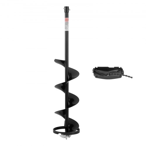 Świder ziemny VEVOR, średnica 203 mm, długość 950 cm, wiertło spiralne, do połowów pod lodem, kompatybilny ze świdrami ziemnymi zasilanymi elektrycznie/benzynowo, odporny na zimno, konstrukcja stalowa, z osłoną ostrza