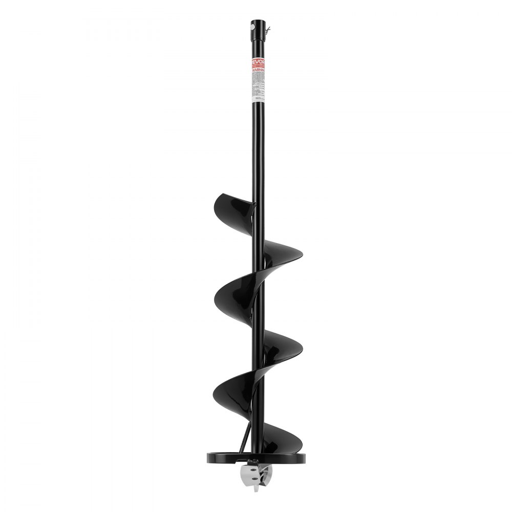 Świder ziemny VEVOR, średnica 203 mm, długość 950 cm, wiertło spiralne, do połowów pod lodem, kompatybilny ze świdrami ziemnymi zasilanymi elektrycznie/benzynowo, odporny na zimno, konstrukcja stalowa, z osłoną ostrza