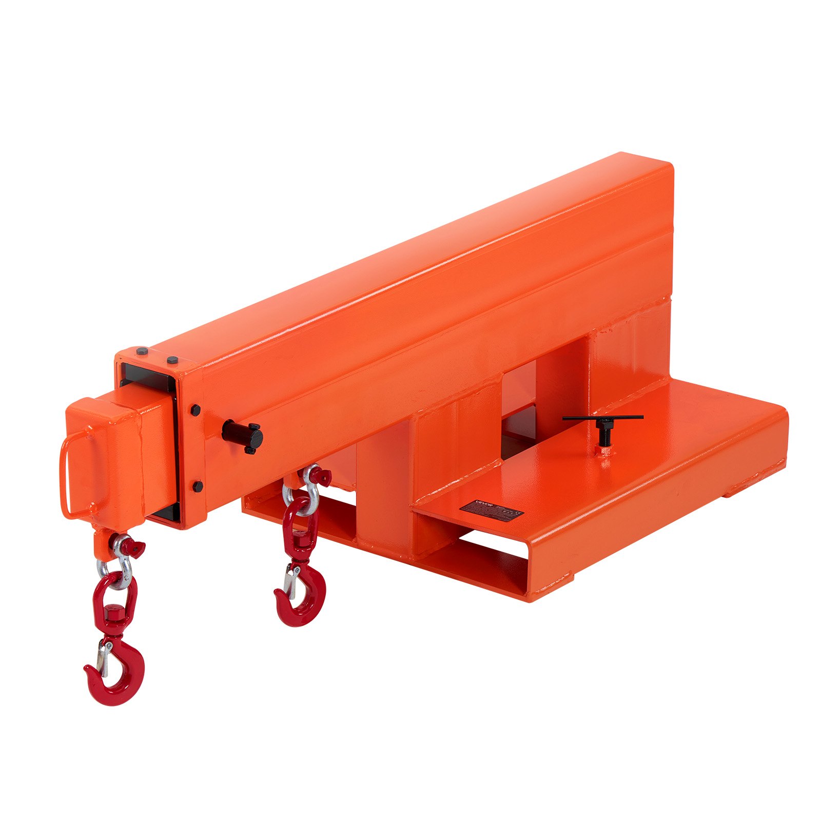 VEVOR Forklift Jib Boom Crane, 2495 kg Capacity, Forklift Mobile Crane Lifting Hoist with 2 Hooks, Manual Telescopic 1200-1867 mm, Boom Attachment Towing Handling Equipment for Warehouse & Factories