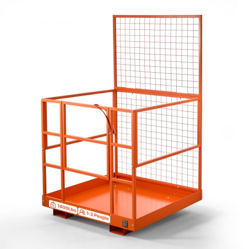 Platforma do wózka widłowego VEVOR 1225x1148 mm, 635,03 kg Wytrzymały kosz roboczy ze stali węglowej, platforma robocza z kieszeniami na widły 155x60 mm i sworzniem blokującym, kosz bezpieczeństwa do wózka widłowego do pracy na wysokości