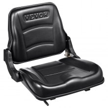 Uniwersalny fotel do ciągnika VEVOR wykonany ze skóry syntetycznej PCV i pianki poliuretanowej Fotel do ciągnika z regulowanym oparciem i mikrowyłącznikiem bezpieczeństwa Fotel do ciągnika Fotel kierowcy Szczelina 160-340mm