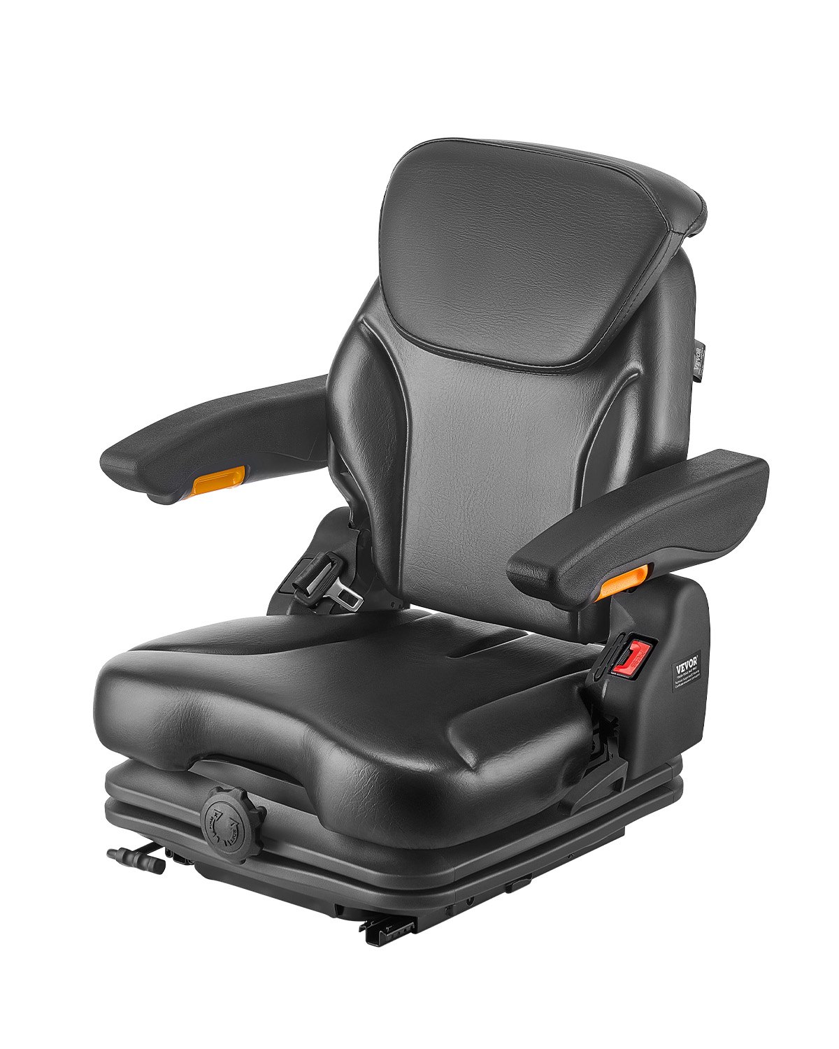 VEVOR Universal Forklift Seat 540x600x670 mm, Spring-Loaded Tractor Seat, Towing Seat, Forklift Seat, Safe Folding Seat, Lawn Mower Seat for Compact Loaders, Bulldozers