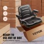 Uniwersalny fotel ciągnika VEVOR wykonany ze skóry syntetycznej PCV i pianki poliuretanowej Fotel ciągnika z regulowanym oparciem i mikrowyłącznikiem bezpieczeństwa Fotel kierowcy z podłokietnikami i pasem bezpieczeństwa