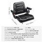 VEVOR Universal Tractor Seat made of PVC synthetic leather and polyurethane foam. Tractor seat with adjustable backrest and micro safety switch. Driver's seat with armrests and seat belt.