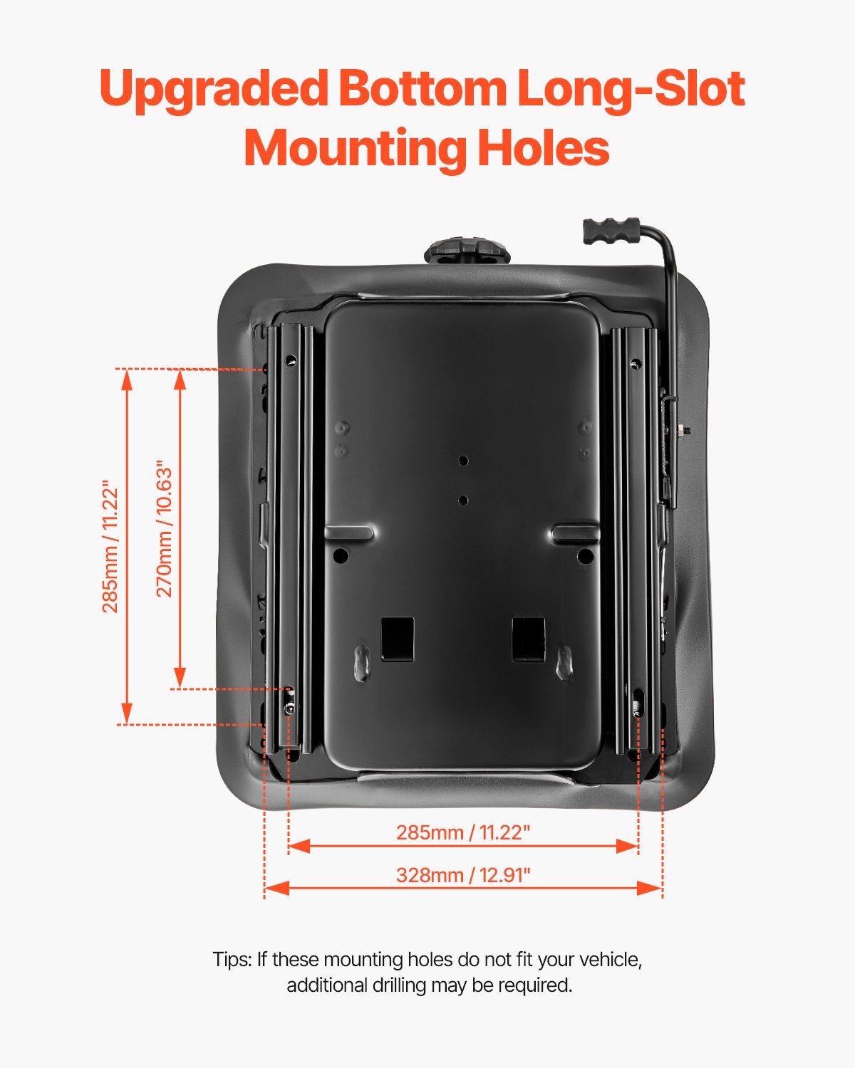 Zestaw zawieszenia fotela VEVOR z szyną przesuwną fotela, zawieszenie pneumatyczne fotela z osłoną przeciwpyłową, regulacja od przodu do tyłu 150 mm, zestaw zawieszenia fotela ciągnika do kosiarek z zerowym promieniem skrętu, wózków widłowych