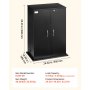 Szafka na płyty DVD VEVOR z 16 przegródkami, wolnostojąca, 610 x 368 x 846 mm, oszczędzająca miejsce szafka na płyty CD, DVD, książki, płyty z grami, salon, biuro domowe, studio nagrań, kolor czarny
