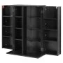 VEVOR Media Storage Cabinet, 4-Tier DVD Shelf Organizer, 610 x 368 x 846 mm Multimedia Storage Organizer for CDs, DVDs, Books, Games, CD Shelf for Living Room, Home Office, Recording Room, Black