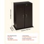 Półka na płyty DVD VEVOR, 4-poziomowa, 610 x 368 x 846 mm, szafka na płyty DVD, przechowywanie multimediów na płytach CD, DVD, książkach, grach, regał na płyty CD do salonu, biura domowego, studia nagrań, brązowa