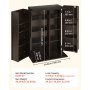 Półka na płyty DVD VEVOR, 4-poziomowa, 610 x 368 x 846 mm, szafka na płyty DVD, przechowywanie multimediów na płytach CD, DVD, książkach, grach, regał na płyty CD do salonu, biura domowego, studia nagrań, brązowa