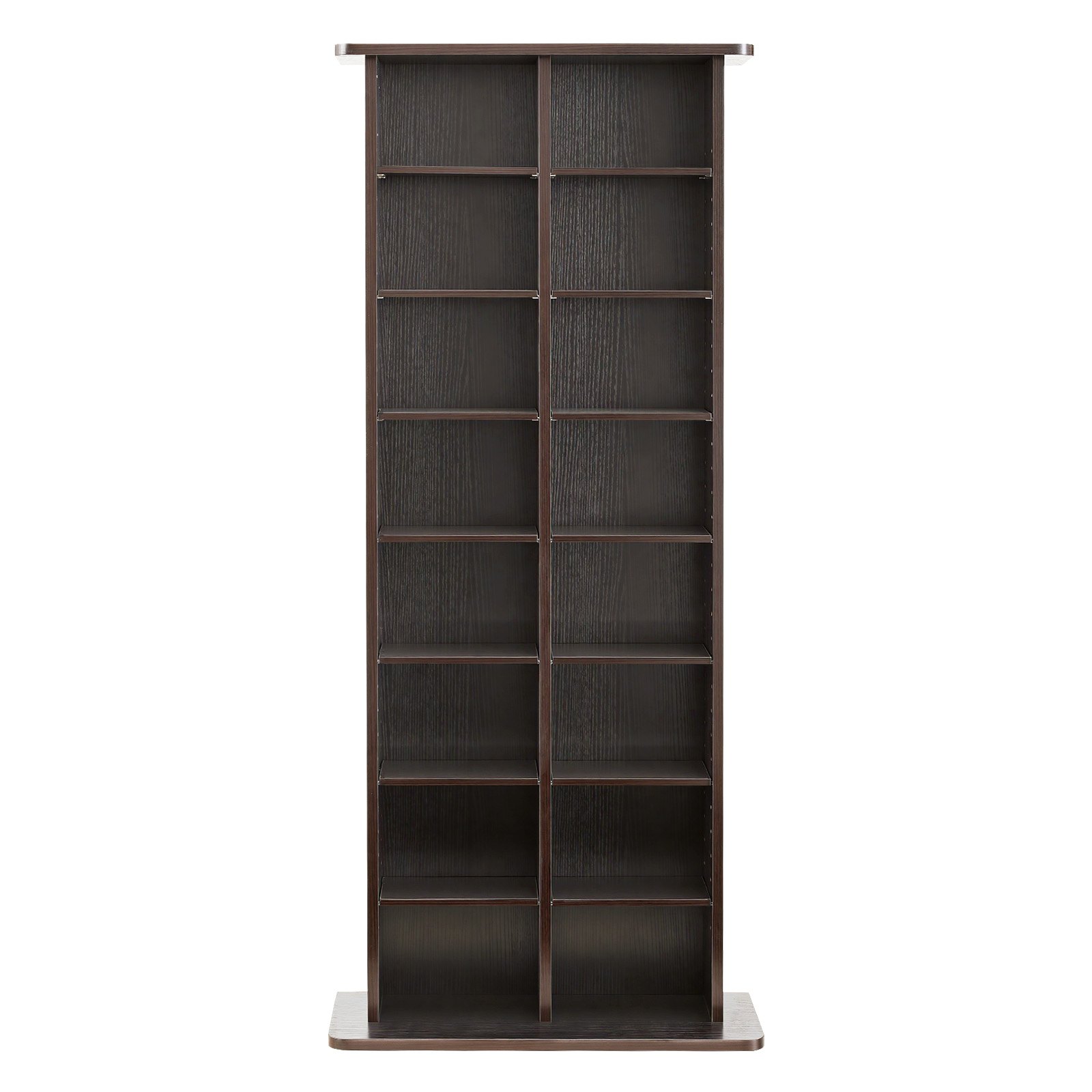 Półka na płyty CD VEVOR, 8-poziomowa, 559 x 222 x 1295 mm, Przechowywanie multimediów na płyty CD, DVD, książki i gry, Szafka dzieląca pomieszczenie z 16 przegródkami do salonu, biura domowego, studia nagrań