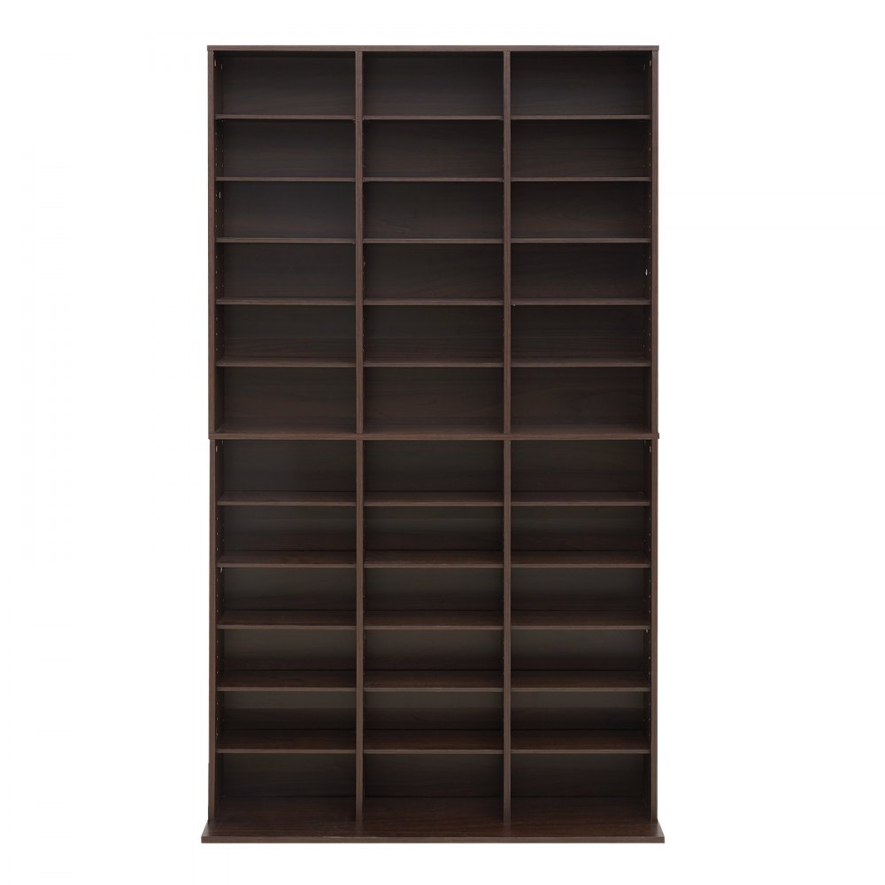 Półka na sprzęt multimedialny VEVOR, 1018 x 231 x 1810 mm, regał ścienny z 12 półkami, 36 przegródkami na płyty CD, DVD, książki i gry, regał na płyty CD do salonu, biura domowego, studia nagrań