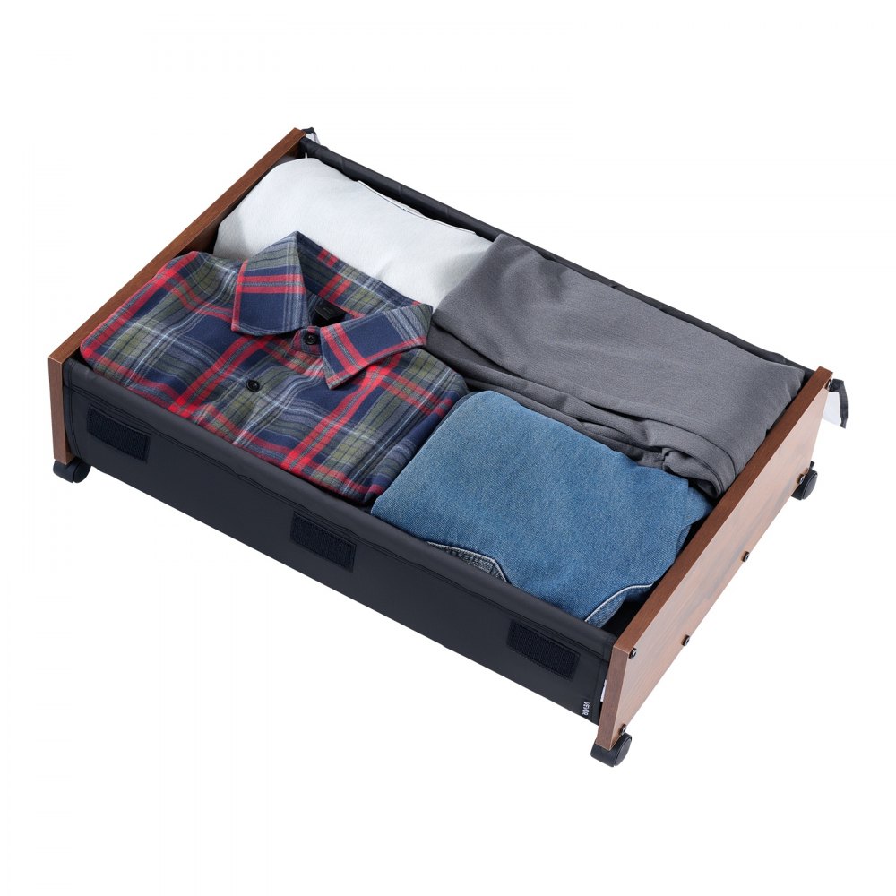 VEVOR Torba do przechowywania pod łóżkiem, 2 szt., rolowana (650 x 460 x 180 mm), pojemnik pod łóżko z blokowanymi kółkami, mobilny pojemnik do przechowywania ubrań i butów, sypialnia