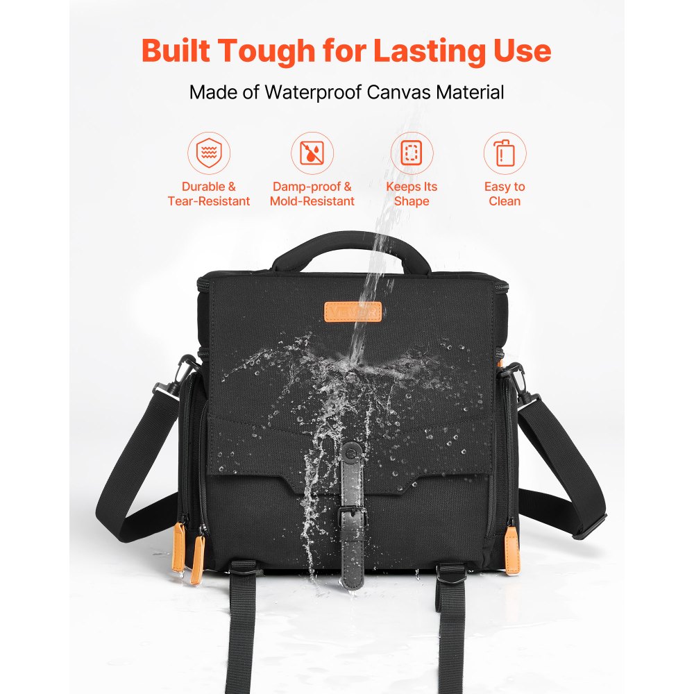 VEVOR Miniature Storage Carrying Figure Bag, Fits 16 Infantry Minis, Miniature Transport Bag with Handle & Adjustable Shoulder Strap, 1 Foam Layer for Large Storage Capacity (Minis Not Included)