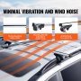 VEVOR Universal Roof Rack, Aluminum Crossbars for Cars, 90 kg Load Capacity, for Raised Side Rails with Gap, Suitable for Roof Beam Inner Distance 19-118 cm, Tube Diameter 28-68 mm