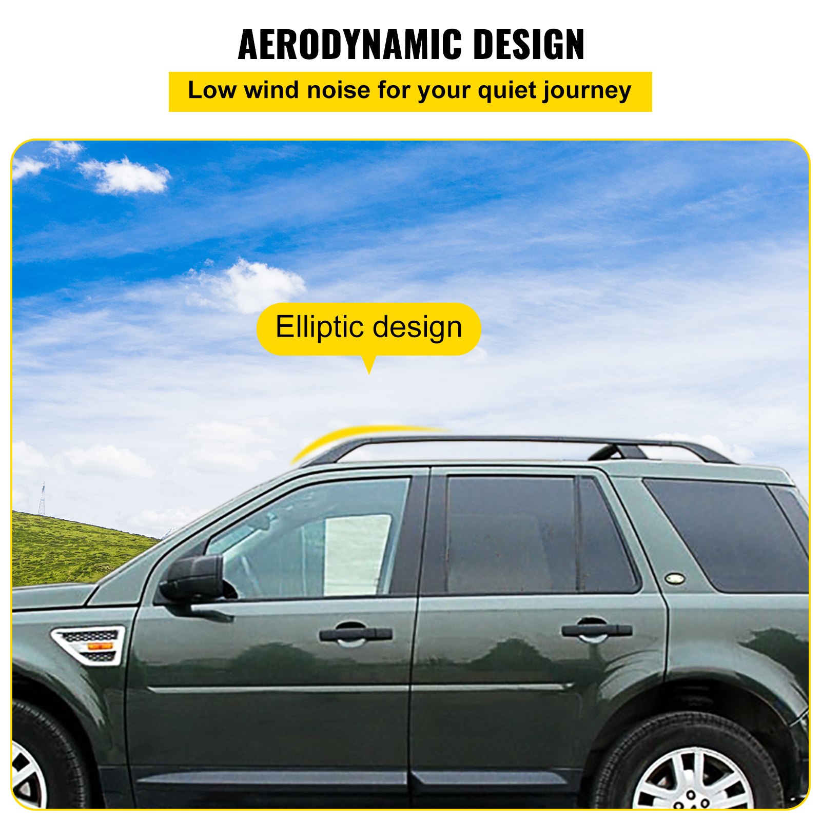 Bagażnik dachowy do Land Rovera Freelander 2 06-15 Bagażnik poprzeczny Reling boczny Aluminium Plastik Czarny