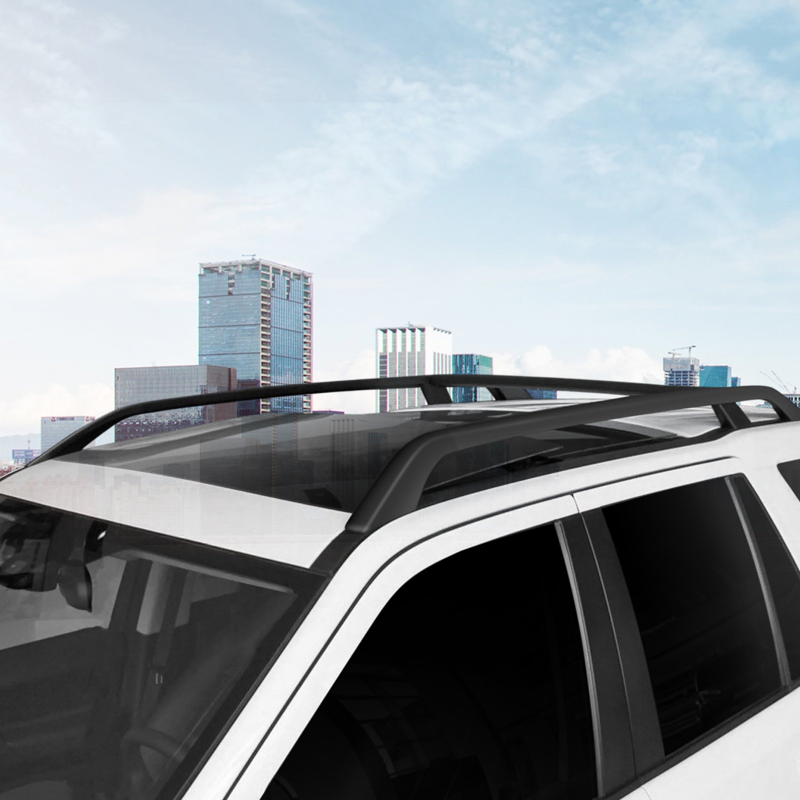 Bagażnik dachowy do Land Rovera Freelander 2 06-15 Bagażnik poprzeczny Reling boczny Aluminium Plastik Czarny