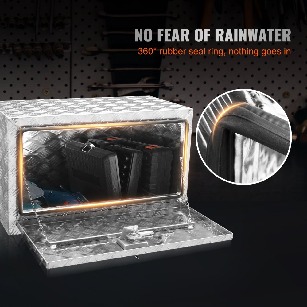 VEVOR Aluminiowa skrzynka narzędziowa do samochodów ciężarowych 30" x 14" x 16" Przechowywanie narzędzi do przyczep i pojazdów kempingowych