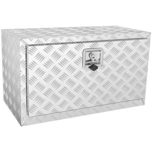 Skrzynia narzędziowa VEVOR do samochodów ciężarowych, 760 x 430 x 460 mm, aluminiowa, z zamkiem i kluczykami, wodoodporna, do przyczep ciężarowych, furgonetek, przyczep itp., srebrna