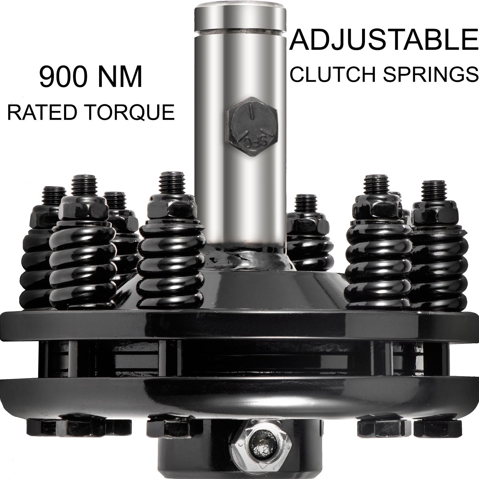 Sprzęgło bezpieczeństwa VEVOR do wału napędowego WOM 900 Nm, wał napędowy okrągły 1 3/8 cala, sprzęgło poślizgowe, wał napędowy ze sprzęgłem poślizgowym 6 zębów, czarny adapter WOM do ciągnika