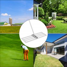 VEVOR Golf Grass Levelawn grabie trawnikowe grabie poziomujące 76,2x25,4cm stal nierdzewna 195cm