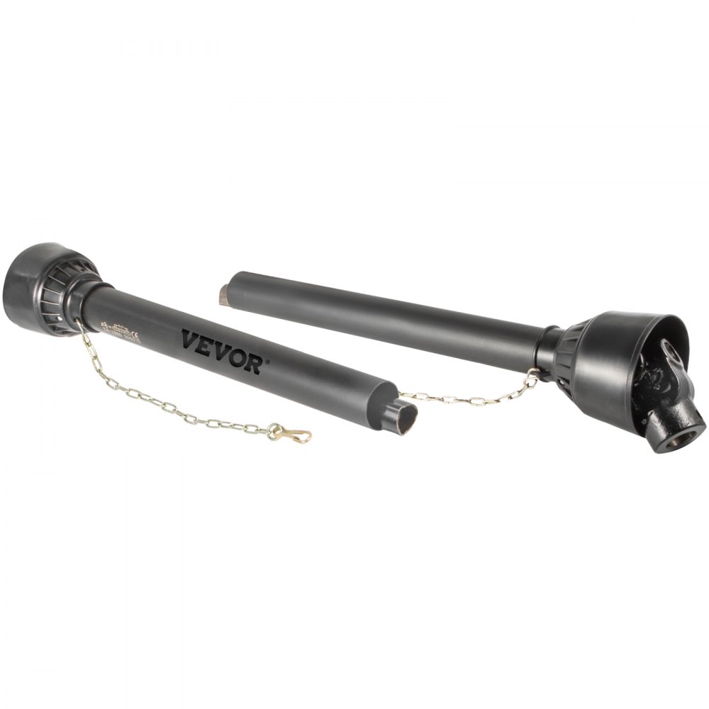 Wał napędowy VEVOR PTO T4, wał napędowy, szeroka końcówka 6-rowkowa o średnicy 34,9 mm do ciągnika, rozsuwana od 1100 do 1550 mm, idealny do kosiarek do trawy, podkaszarek, glebogryzarek, rozsiewaczy nawozów