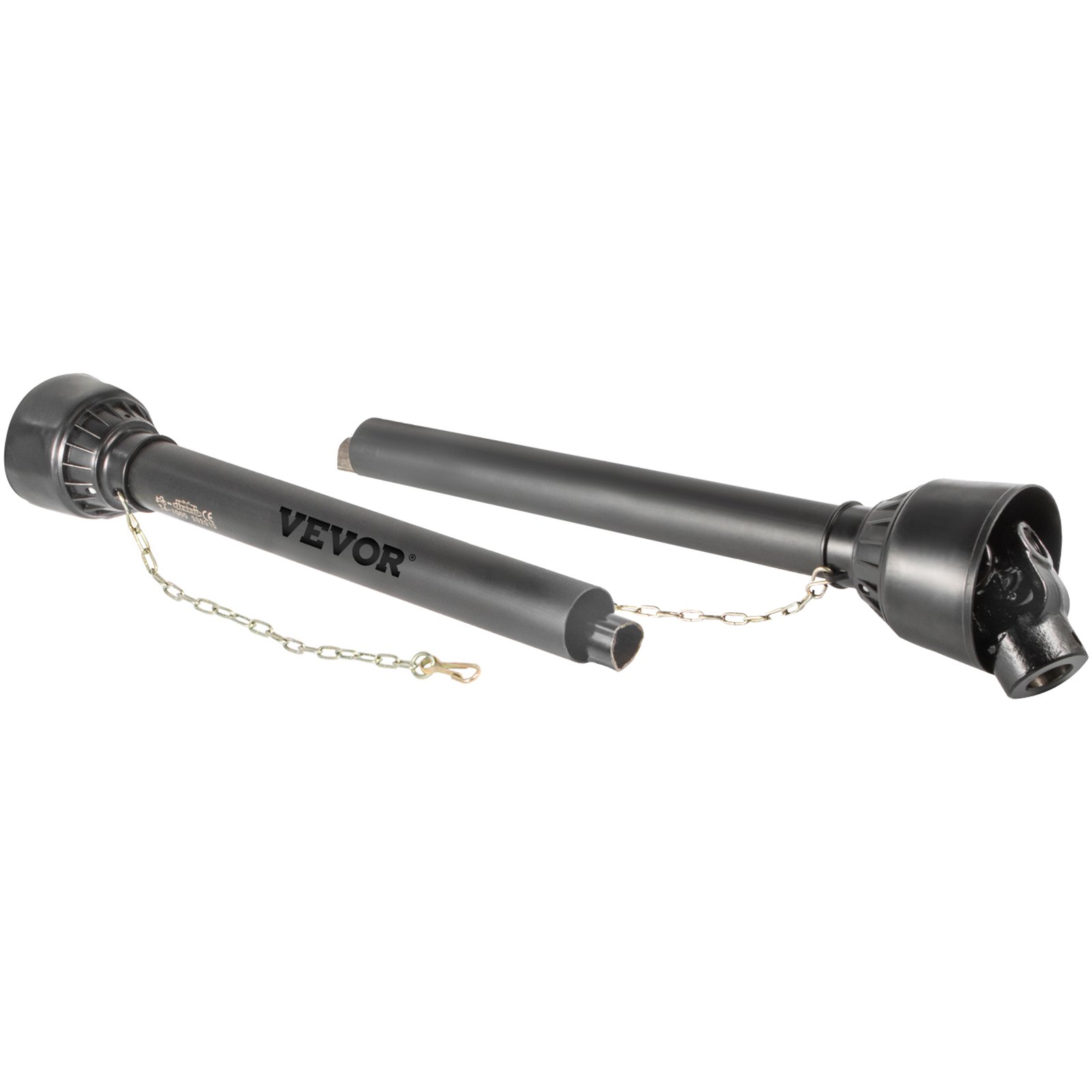 Wał napędowy VEVOR PTO T4, wał napędowy, szeroka końcówka 6-rowkowa o średnicy 34,9 mm do ciągnika, rozsuwana od 1100 do 1550 mm, idealny do kosiarek do trawy, podkaszarek, glebogryzarek, rozsiewaczy nawozów