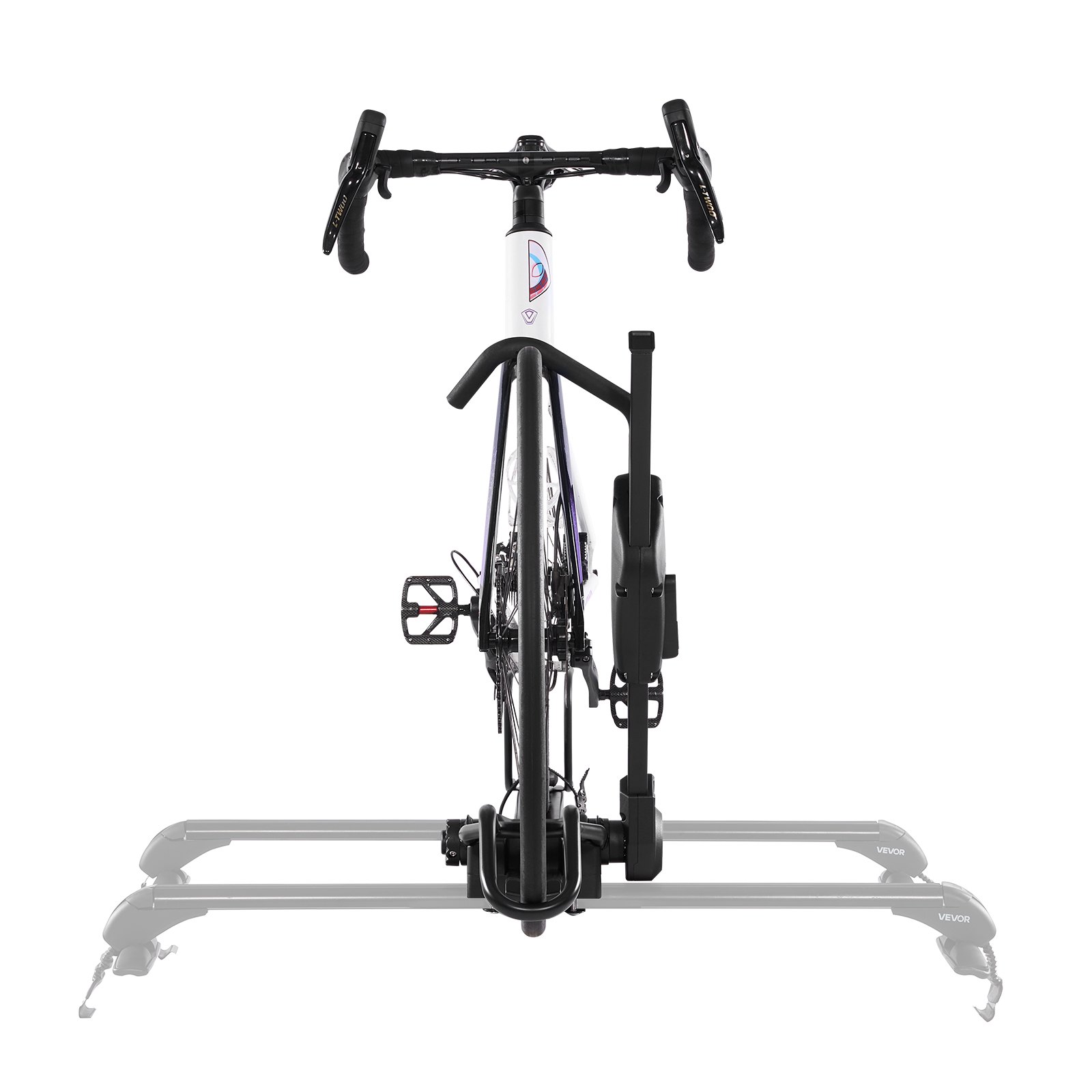 VEVOR Bagażnik rowerowy dachowy o ładowności 15 kg, składany bagażnik rowerowy z bezpiecznym systemem blokowania do większości standardowych poprzeczek, pionowy bagażnik dachowy do samochodów SUV, czarny