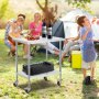 VEVOR stainless steel work table, 610 x 914 x 954.6 mm, preparation table with 4 wheels, 3 adjustable height levels, food preparation work table for commercial kitchens and restaurants