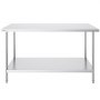 VEVOR Stainless Steel Preparation Table, Robust Metal Work Table with 3 Adjustable Height Levels, Commercial Workstation for Kitchen, Garage, Restaurant, Backyard 762 x 1524 x 864 mm