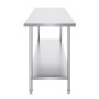 VEVOR Stainless Steel Preparation Table, Robust Metal Worktable with 3 Adjustable Height Levels, Commercial Workstation for Kitchen, Garage, Restaurant, Backyard 610 x 1829 x 864 mm