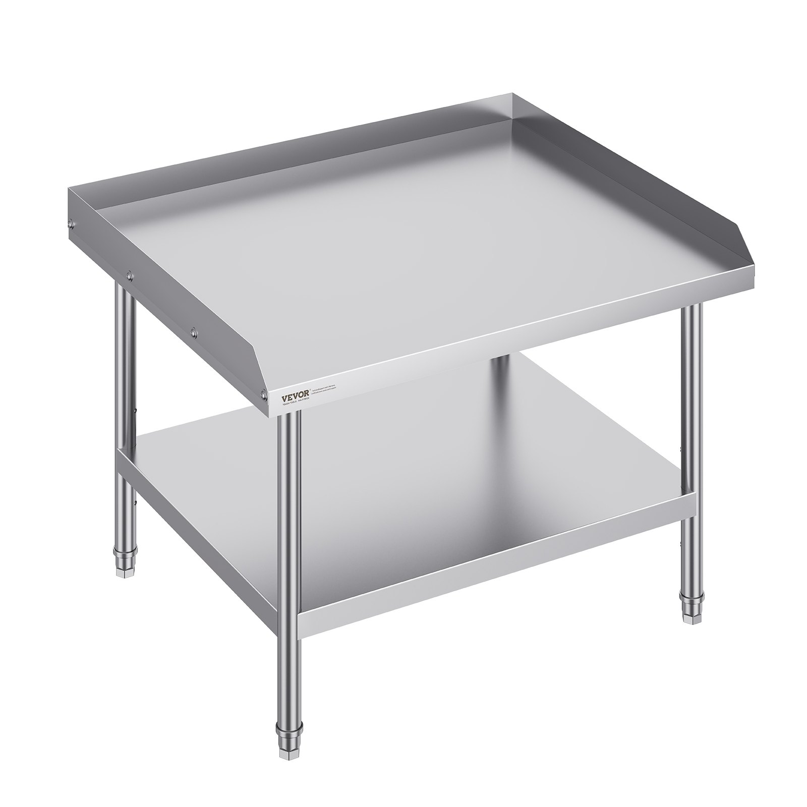 VEVOR Stainless Steel Work Table, Commercial Work Table for Food Preparation, 3-Sided Splash Guard, Height-Adjustable Work Table for Restaurants, Home and Hotels 762 x 914 x 660 mm