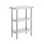 Stół do przygotowywania potraw VEVOR ze stali nierdzewnej, stół roboczy do kuchni komercyjnych z 2 regulowanymi dolnymi półkami, 356 x 610 x 864 mm, metalowy stół do przygotowywania potraw na grilla, do kuchni, domu