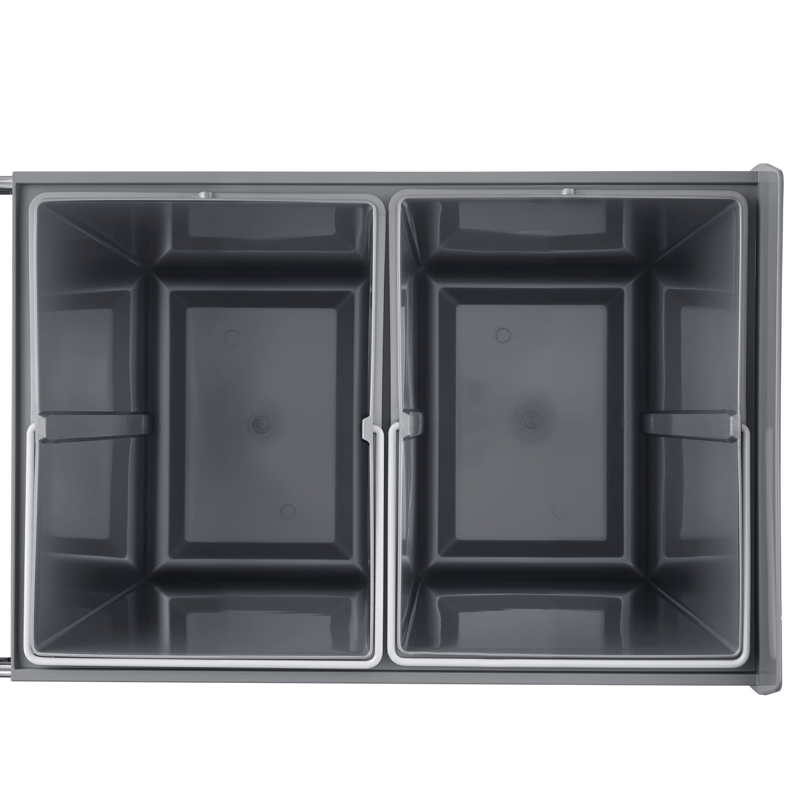 VEVOR Extendable Waste Bin for Kitchen Cabinets (20 L x 2) Double Under-Sink Waste Bin, Undermounted Bin, with Robust Full Extension Metal Sliding System and Handle