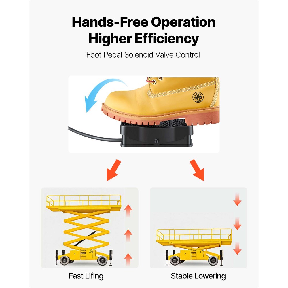 Pompa hydrauliczna elektryczna VEVOR 750 W, pompa elektrohydrauliczna jednostronnego działania 10000 PSI, agregat hydrauliczny, zawór elektromagnetyczny z wyłącznikiem nożnym, zbiornik oleju 8 l, do dziurkowania, gięcia i cylindrów jednostronnego działania