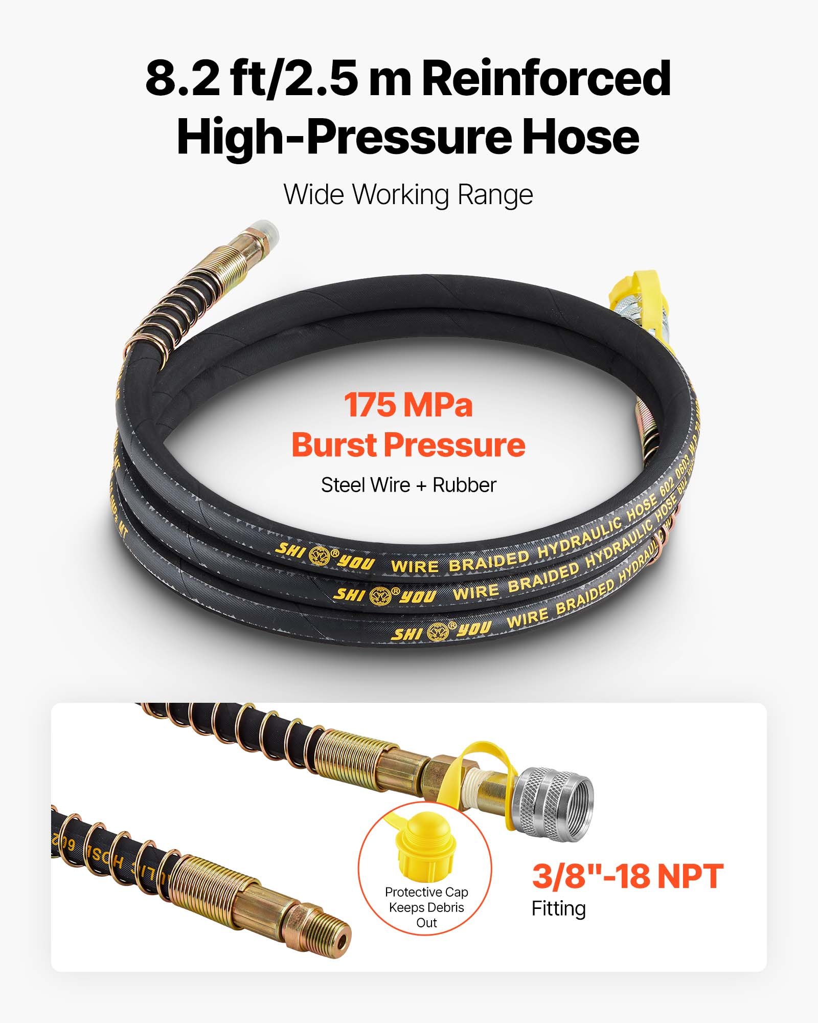 Pompa hydrauliczna elektryczna VEVOR 750 W, pompa elektrohydrauliczna jednostronnego działania 10000 PSI, agregat hydrauliczny, zawór elektromagnetyczny z wyłącznikiem nożnym, zbiornik oleju 8 l, do dziurkowania, gięcia i cylindrów jednostronnego działania