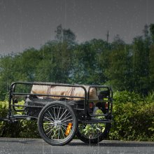 Przyczepka rowerowa VEVOR Przyczepka transportowa o udźwigu 72 kg Składana i kompaktowa do przechowywania Szybkozamykacz z uniwersalnym złączem Koła 40,6 cm Bezpieczne odblaski Pasują do rowerów 558,8–711,2 mm