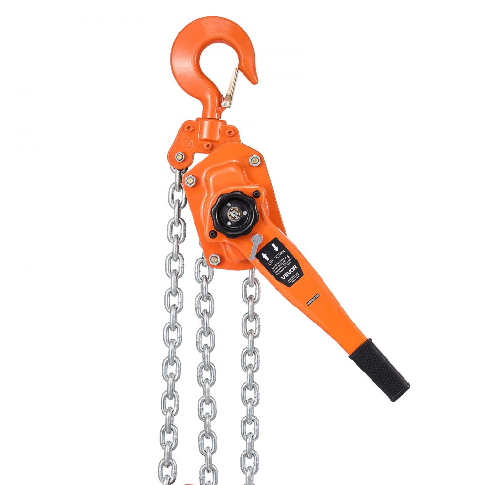 VEVOR Manual Lever Chain Hoist, 6T 6000KG Capacity Heavy Duty Come Along, 3M Lift G80 Alloy Steel Chain With Dual Pawl Mechanical Brake, 360° Rotating Hooks, for Warehouse Construction Garage