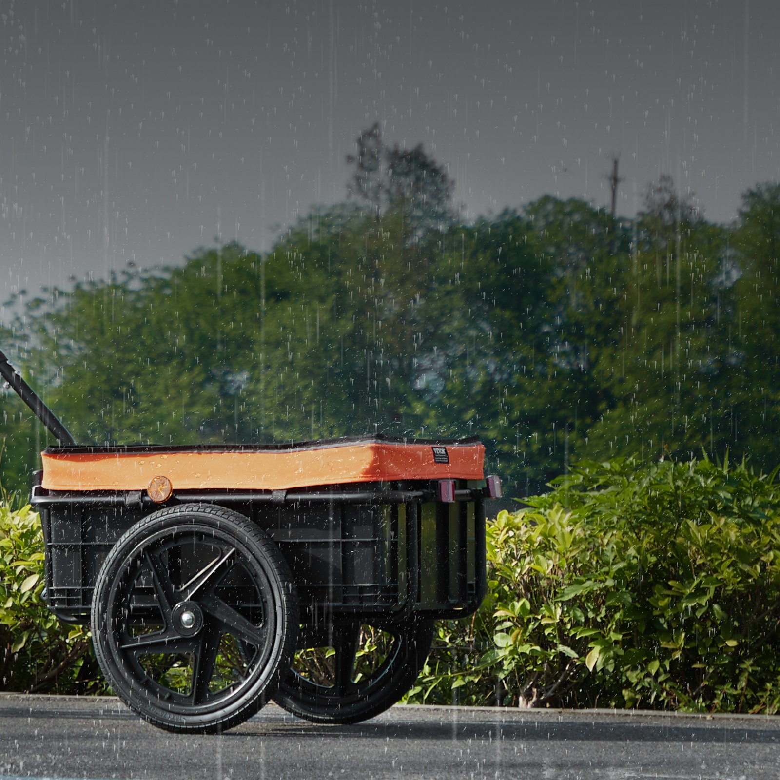 Przyczepka rowerowa VEVOR, ładowność 40 kg, przyczepka transportowa, składana i kompaktowa, z uniwersalnym zaczepem, wodoodporna osłona, koła 40,6 cm, pasuje do kół rowerowych o średnicy 640–711 mm