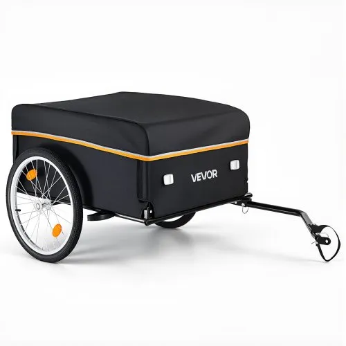 Przyczepka rowerowa VEVOR Cargo Trailer, składana, transportowa, 59 kg, stal węglowa i Oxford 600D, z pokrowcem przeciwdeszczowym i 4 odblaskami, do kół 22-28 cali, wózek rowerowy do transportu