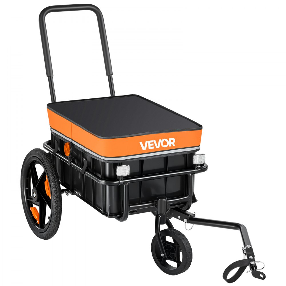 Przyczepka rowerowa VEVOR Cargo Trailer 2 w 1 z zaczepem 45 kg, stal węglowa i Oxford 600D, z pokrowcem przeciwdeszczowym i 6 odblaskami, do kół 22-28 cali, wózek rowerowy do transportu