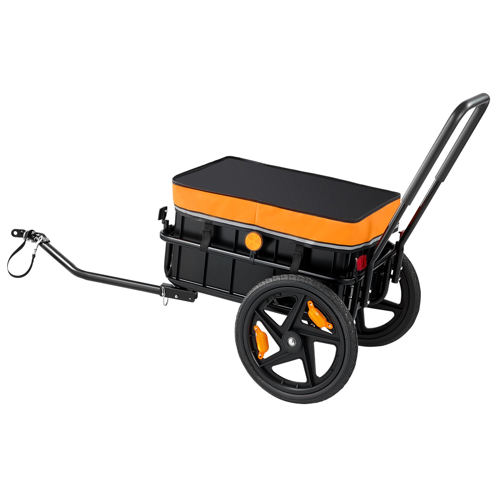 Przyczepka rowerowa VEVOR Cargo Trailer 2 w 1 z zaczepem 45 kg, stal węglowa i Oxford 600D, z pokrowcem przeciwdeszczowym i 6 odblaskami, do kół 22-28 cali, wózek rowerowy do transportu