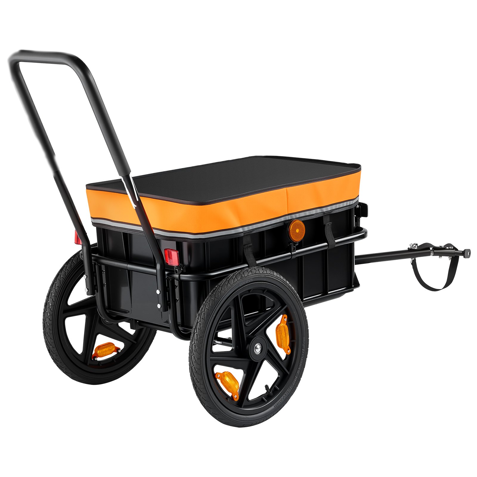 Przyczepka rowerowa VEVOR Cargo Trailer 2 w 1 z zaczepem 45 kg, stal węglowa i Oxford 600D, z pokrowcem przeciwdeszczowym i 6 odblaskami, do kół 22-28 cali, wózek rowerowy do transportu