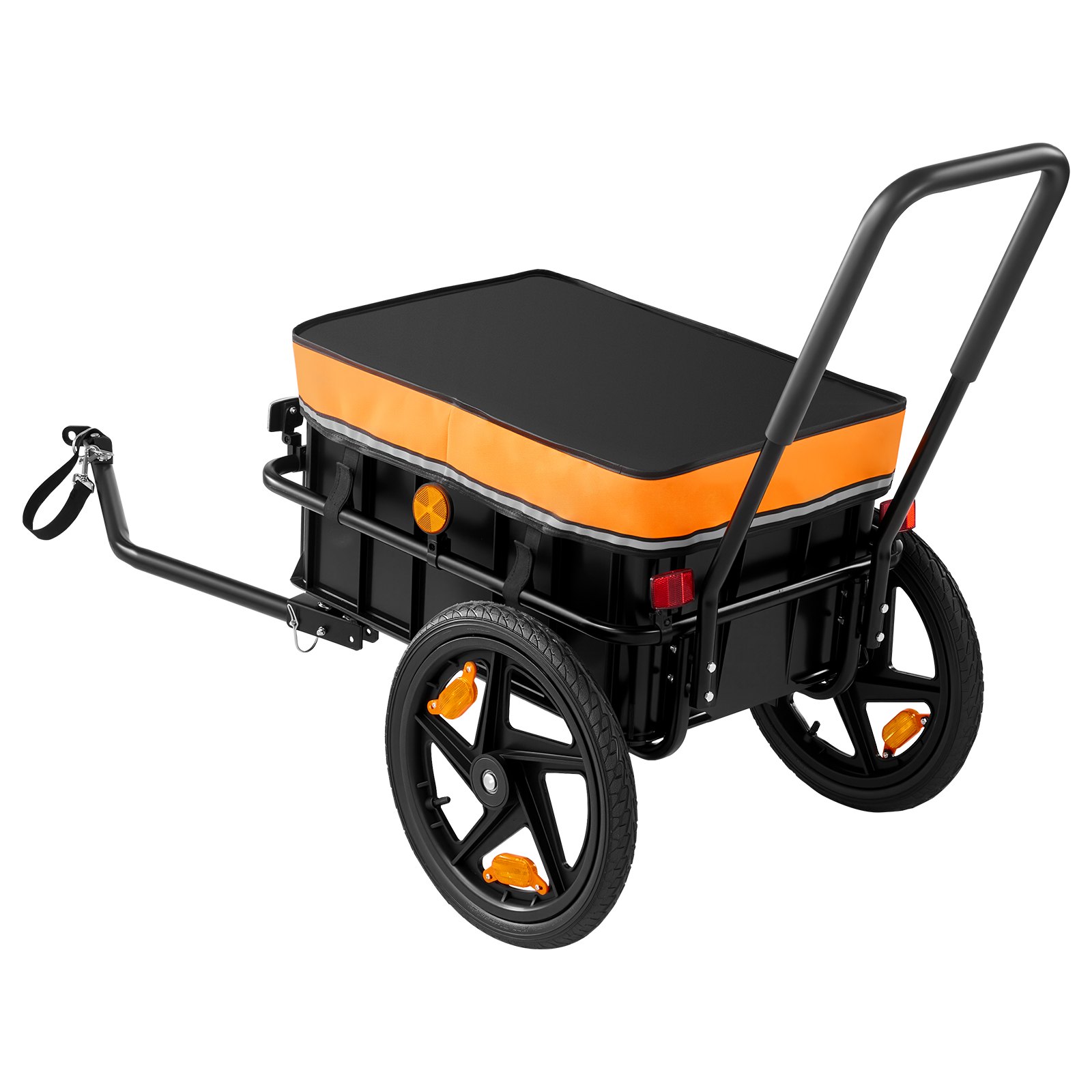 Przyczepka rowerowa VEVOR Cargo Trailer 2 w 1 z zaczepem 45 kg, stal węglowa i Oxford 600D, z pokrowcem przeciwdeszczowym i 6 odblaskami, do kół 22-28 cali, wózek rowerowy do transportu