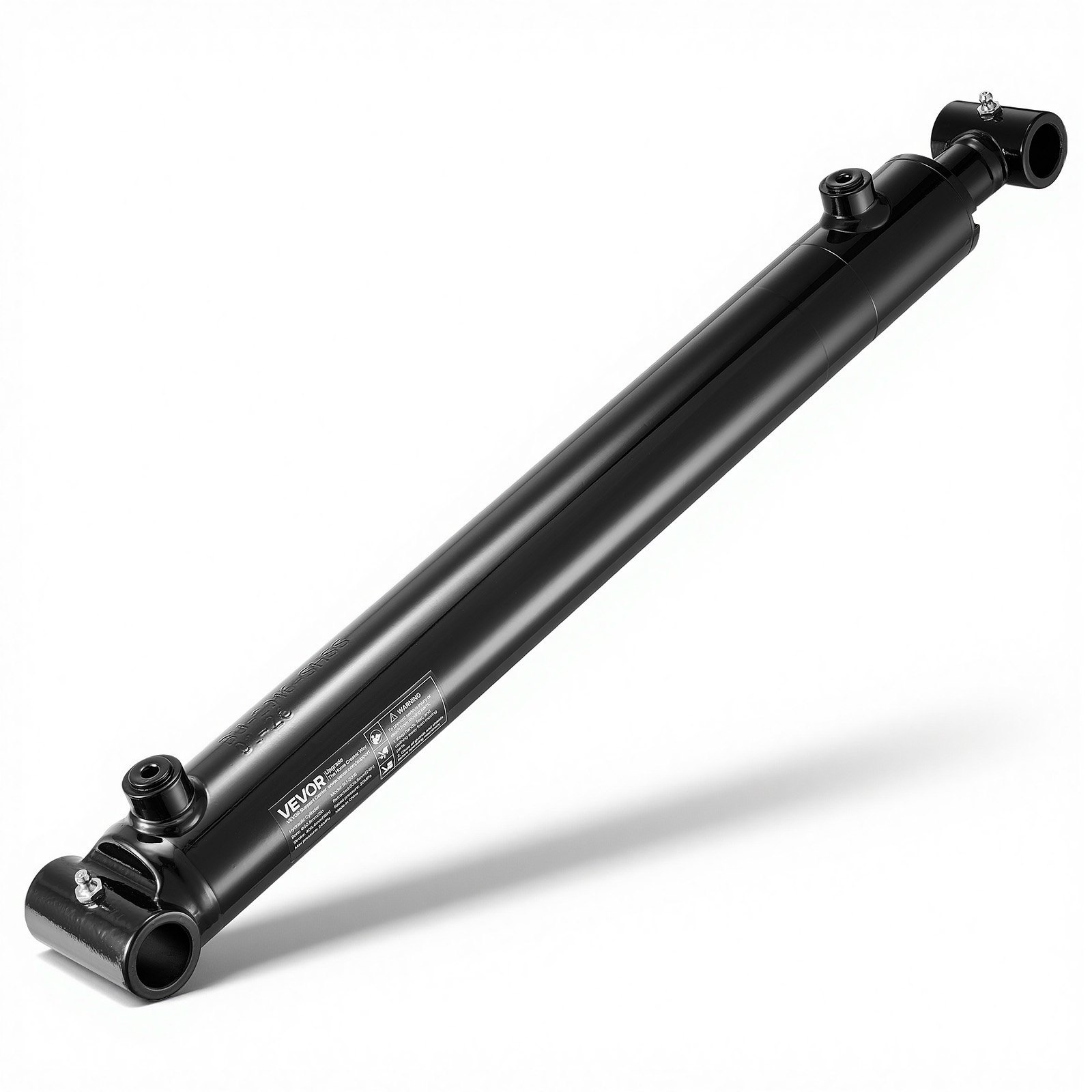Siłownik hydrauliczny dwustronnego działania VEVOR o średnicy 50,8 mm, skoku 406 mm, do 3500 psi, wytrzymały, spawany siłownik z rurą poprzeczną, otworem 25,4 mm i przyłączem SAE-6 do maszyn rolniczych, czarny