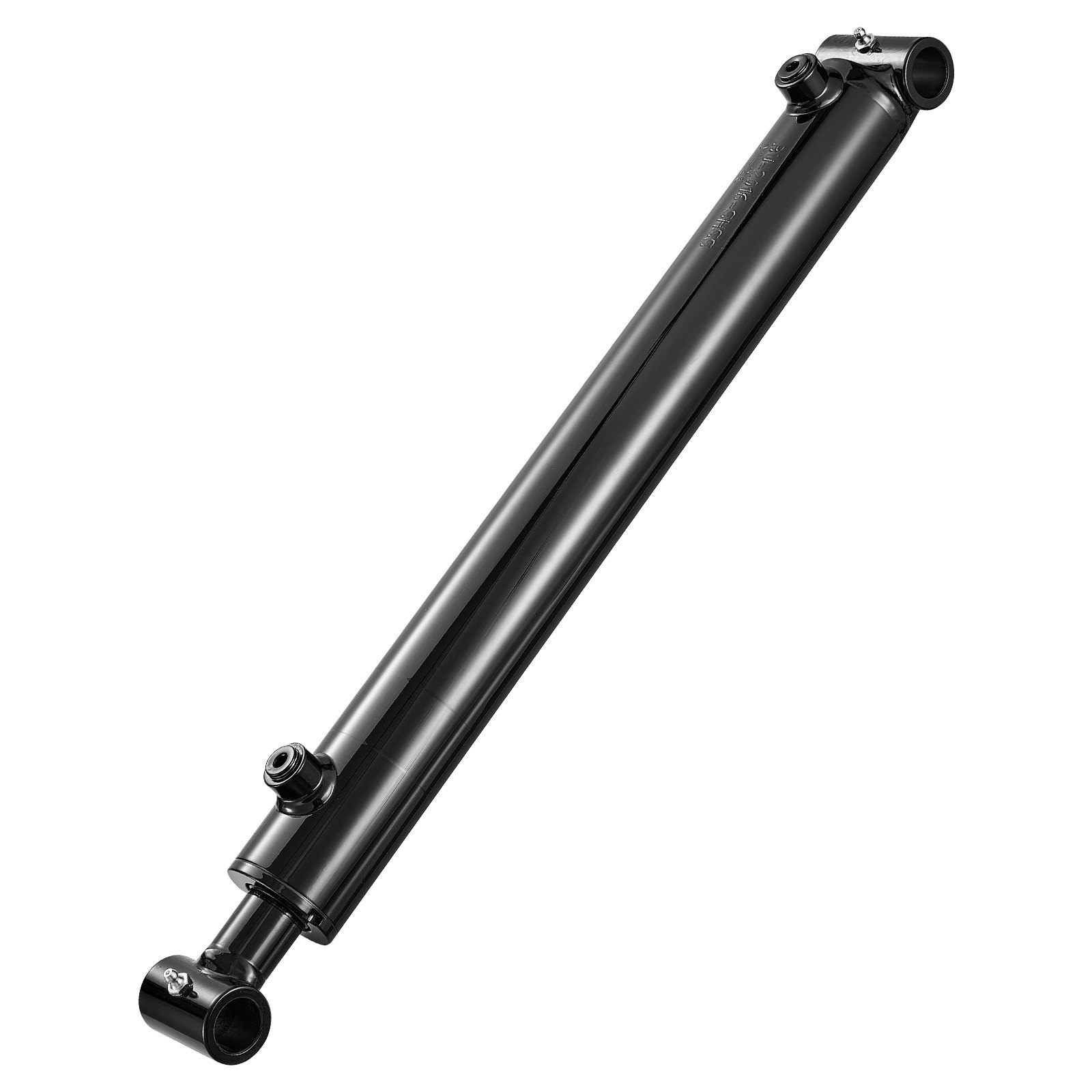 Siłownik hydrauliczny dwustronnego działania VEVOR o średnicy 50,8 mm, skoku 406 mm, do 3500 psi, wytrzymały, spawany siłownik z rurą poprzeczną, otworem 25,4 mm i przyłączem SAE-6 do maszyn rolniczych, czarny